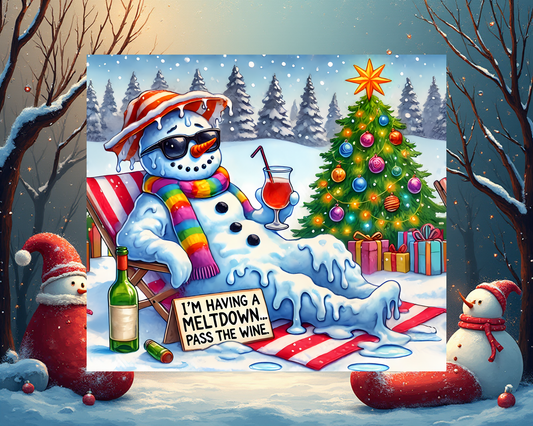 ☃️ “I’m Having a Meltdown… Pass the Wine” – Lustiger Snowman Tumbler von Creative Momentz 🍷❄️