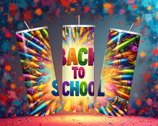 Kids Tumbler „Back to School“ – Auslaufsicherer Trinkbecher für Schule & Alltag