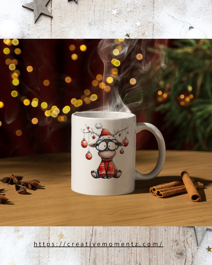 Lustige Rentier-Weihnachtstasse – Für fröhliche Wintermomente & gute Laune! ☕✨