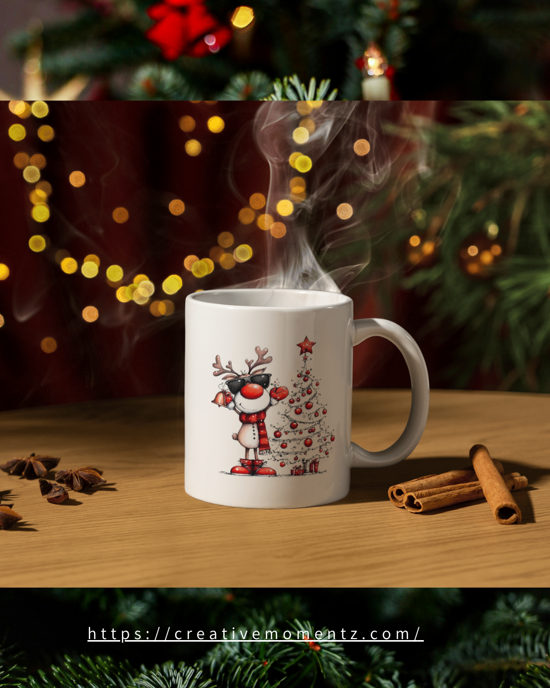 Cooles Rentier Weihnachts-Tassen-Design – Für stylische Wintermomente &amp; jede Menge gute Laune! ☕✨