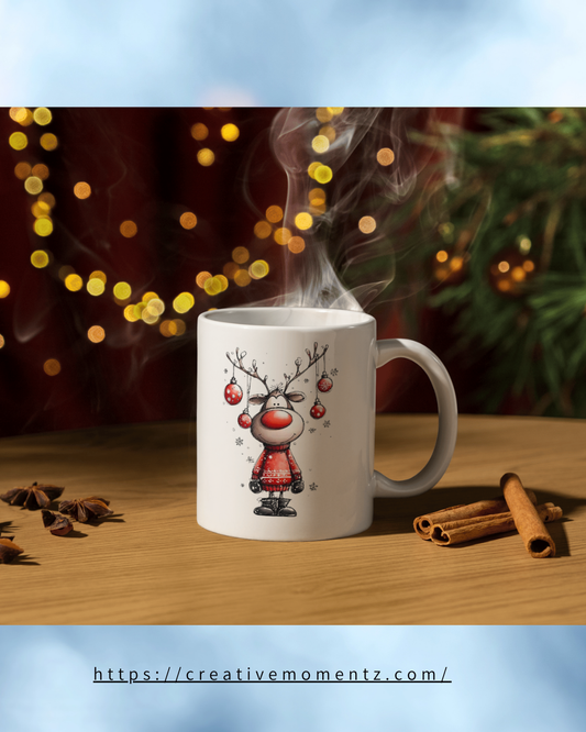 Niedliche Rentier-Weihnachtstasse – Für warme Wintermomente & festliche Stimmung! ☕✨