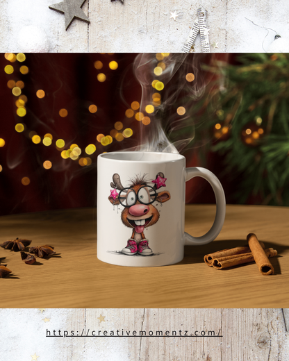 Lustige Rentier-Tasse – Der Weihnachtsbecher für gute Laune & fröhliche Wintermomente! ☕🎄