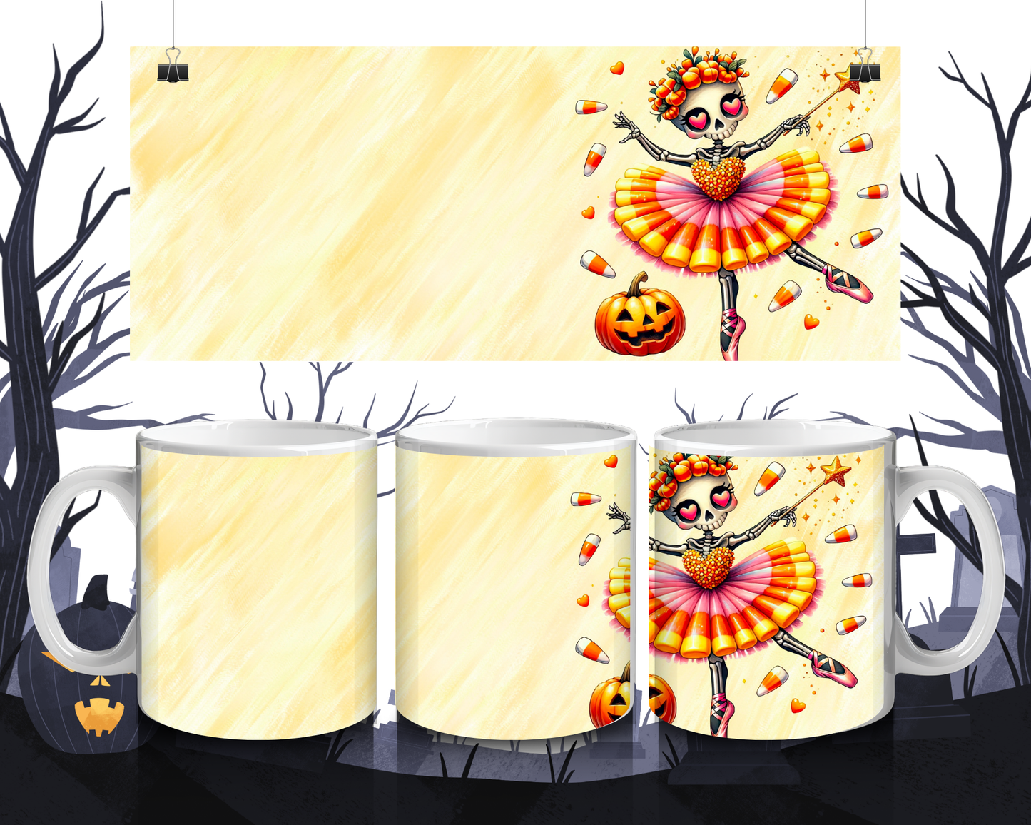 Halloween Tasse mit Skelett-Ballerina – Gruselig  Elegant, Geschenkidee für Tanzfans, Herbst & Spooky Season, Spülmaschinenfest