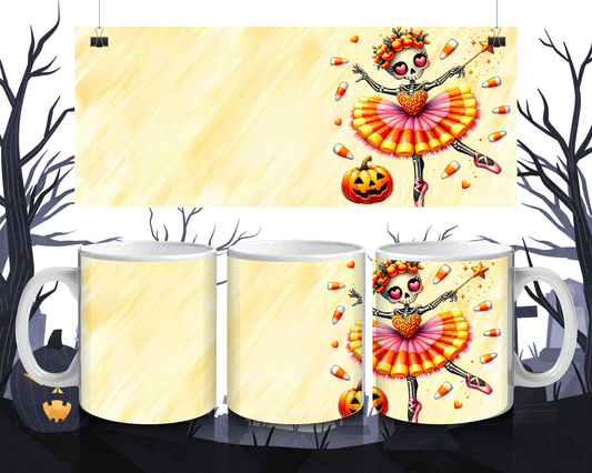 Halloween Tasse mit Skelett-Ballerina – Gruselig  Elegant, Geschenkidee für Tanzfans, Herbst & Spooky Season, Spülmaschinenfest