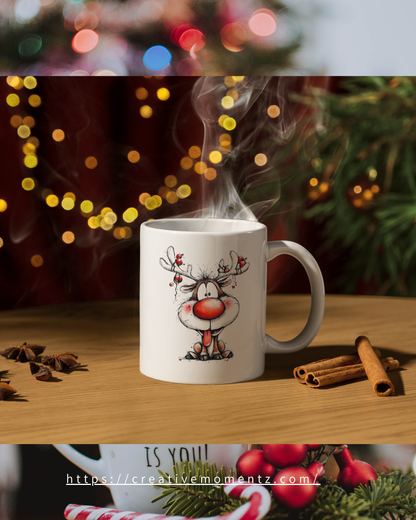 Zauberhafte Rentier-Weihnachtstasse – Für gemütliche Wintermomente & herzerwärmende Feststimmung! ☕✨