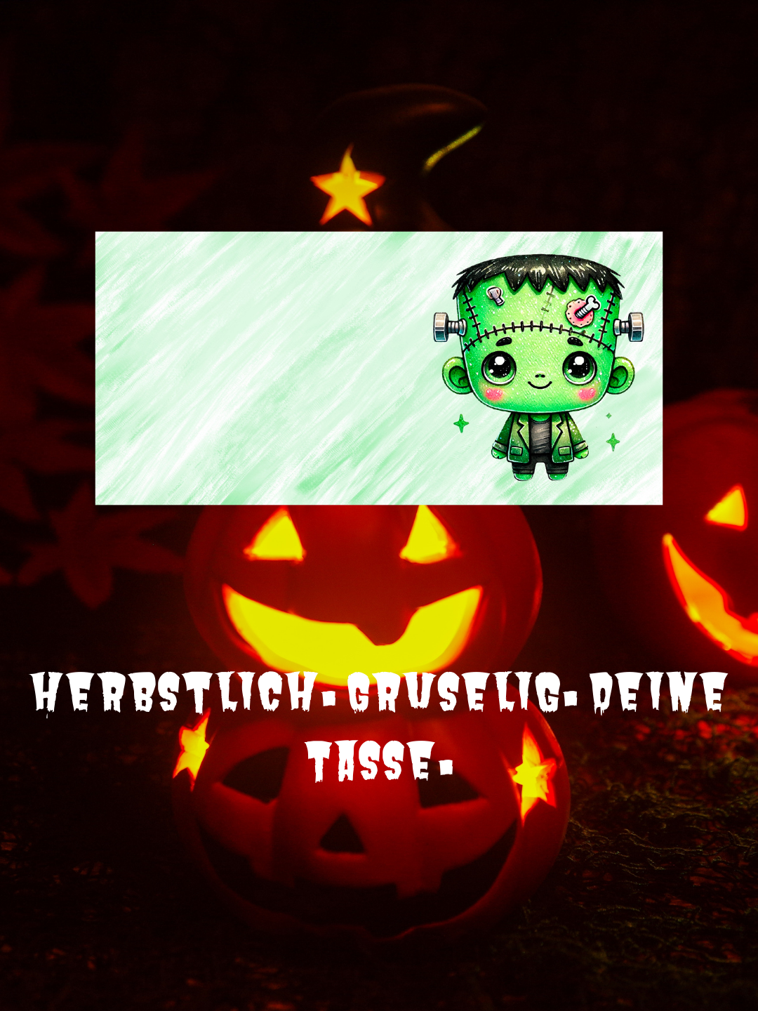 Kawaii Tasse Süßer Frankenstein | Halloween Keramiktasse 330 ml | Lustiges Monster  Geschenkidee für Kinder & Erwachsene