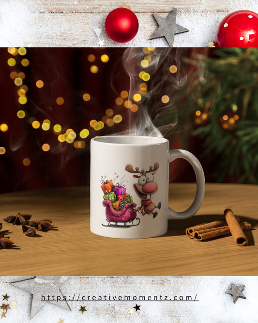 Lustige Rentier-Weihnachtstasse – Für alle, die die Feiertage mit Humor & Herz genießen! ☕✨