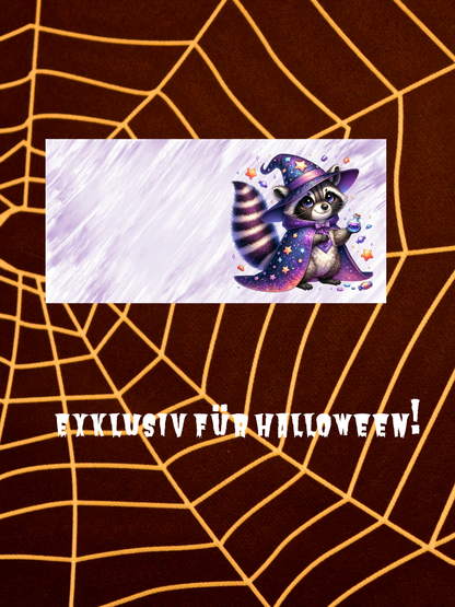 Kawaii Tasse Waschbär im Zaubererkostüm | Magische Keramiktasse 330 ml | Geschenkidee für Tier- & Halloweenfans