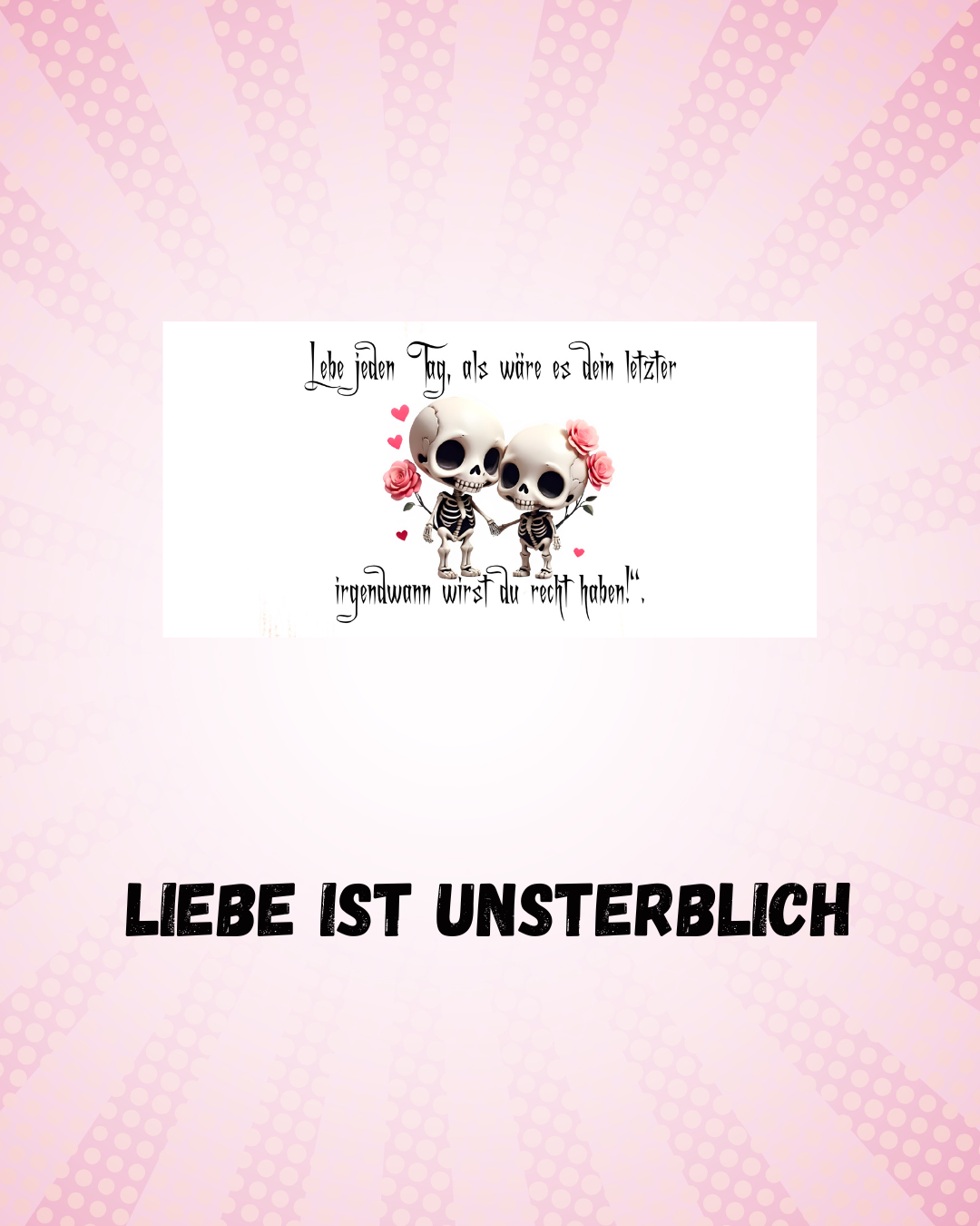Gothic Tasse mit Skelett-Pärchen – "Lebe jeden Tag…" – schwarzer Humor & Liebe vereint