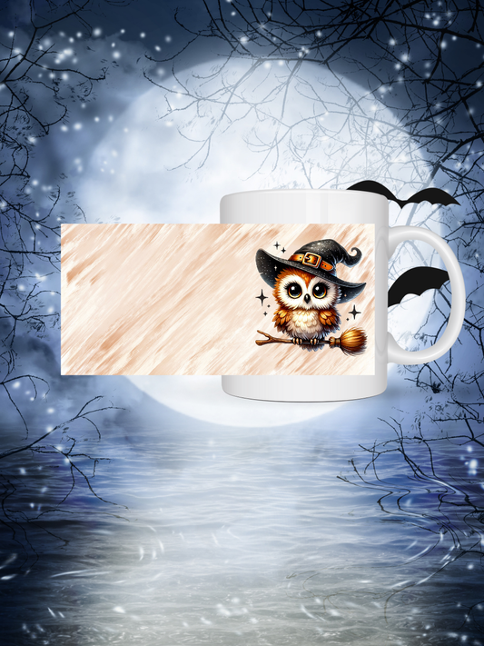 Süße Eule mit Hexenhut auf Besen Tasse – Kawaii Halloween  Herbst Design, Geschenkidee für Tier- & Hexenfans, Spülmaschinenfest