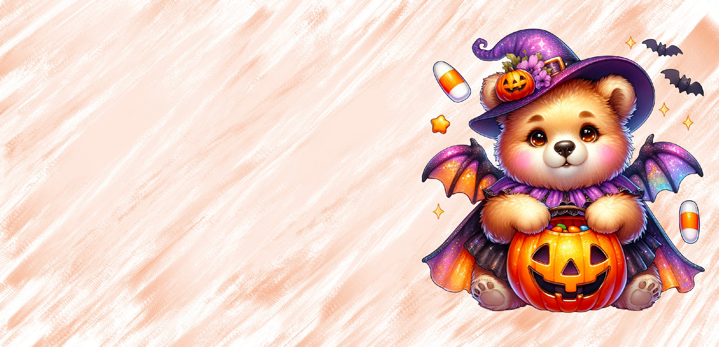 Kawaii Tasse Teddybär im Halloweenkostüm mit Kürbis | Süße Keramiktasse 330 ml | Geschenkidee für Kinder & Erwachsene
