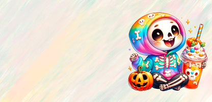 Süßes Teenager-Skelett Tasse mit Milkshake – Kawaii Halloween Design, Geschenkidee für Teenager & Spooky Fans, Spülmaschinenfest