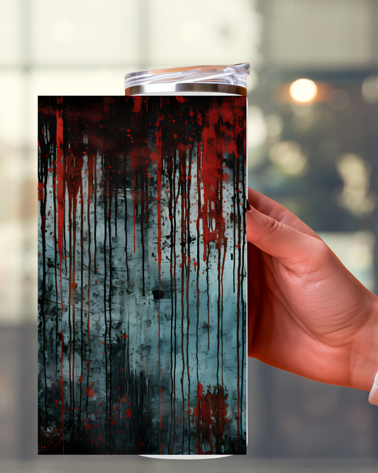 Halloween Tumbler „Blutige Wand“ – Gruseliges Design für unvergessliche Party-Momente