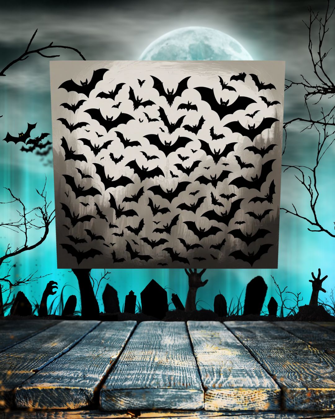 Halloween Tumbler mit Fledermaus-Motiv – Stilvoll und praktisch