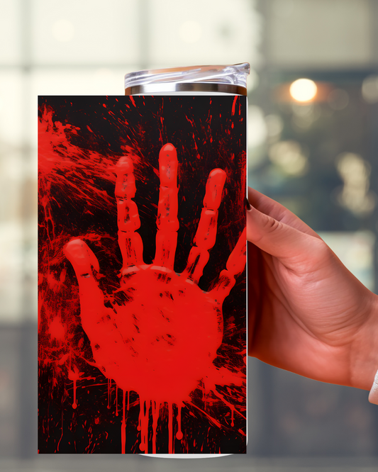 Halloween Tumbler - Blutverlaufene Hand