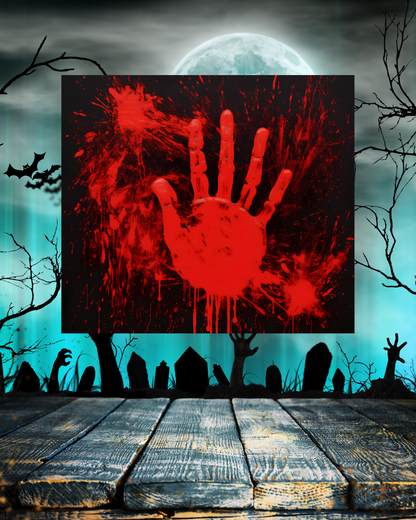 Halloween Tumbler - Blutverlaufene Hand