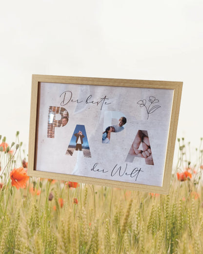 Personalisierte Papa Collage A4– Geschenk für Vater – Foto Collage mit Namen & Spruch – Vatertagsgeschenk – Papa Geschenk personalisiert