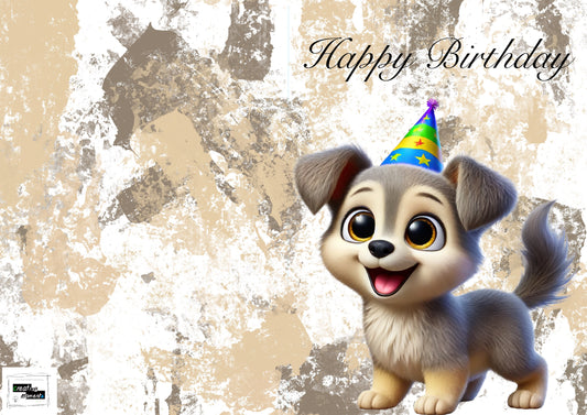 Geburtstagskarte Hund – Digitale Karte zum Ausdrucken – Lustige Hundekarte – Printable Birthday Card für Hundefans – Sofort-Download