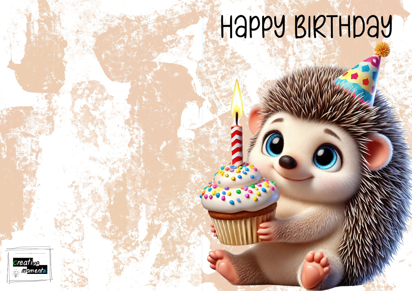 Geburtstagskarte Igel – Digitale Karte zum Ausdrucken – Niedliche Tierkarte zum Geburtstag – Printable Download für Kinder & Tierfreunde