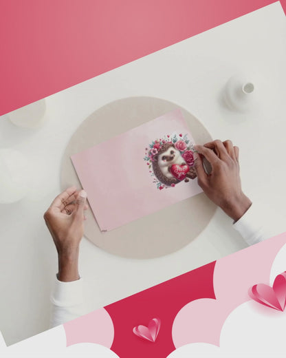 Valentinskarte mit Umschlag – Süße Eule mit Herz „Love You“ – Romantische Grußkarte zum Valentinstag, Jahrestag oder für besondere Momentes